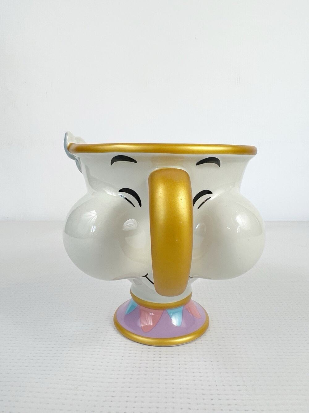Rare Disney Beauty and the Beast Cute Chip Mug Disneyland Exclusive Big Cheeks